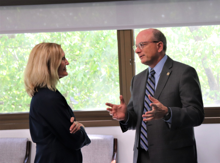 Rep. Reeder and Dr. Fruth speak at White Coat Wednesday 2023.