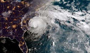 NCAFP Responds to Hurricane Florence IN SPACE - SEPTEMBER 14: In this NOAA satellite handout image , shows Hurricane Florence as it made landfall near Wrightsville Beach, North Carolina on September 14, 2018. The National Hurricane Center reported Florence had sustained winds of 90 mph at landfall and was moving slowly westward at 6 mph. (Photo by NOAA via Getty Images)